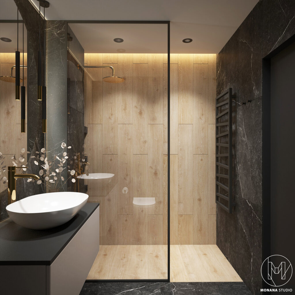 CREAM & BLACK – PROJEKT MIESZKANIA 66m2