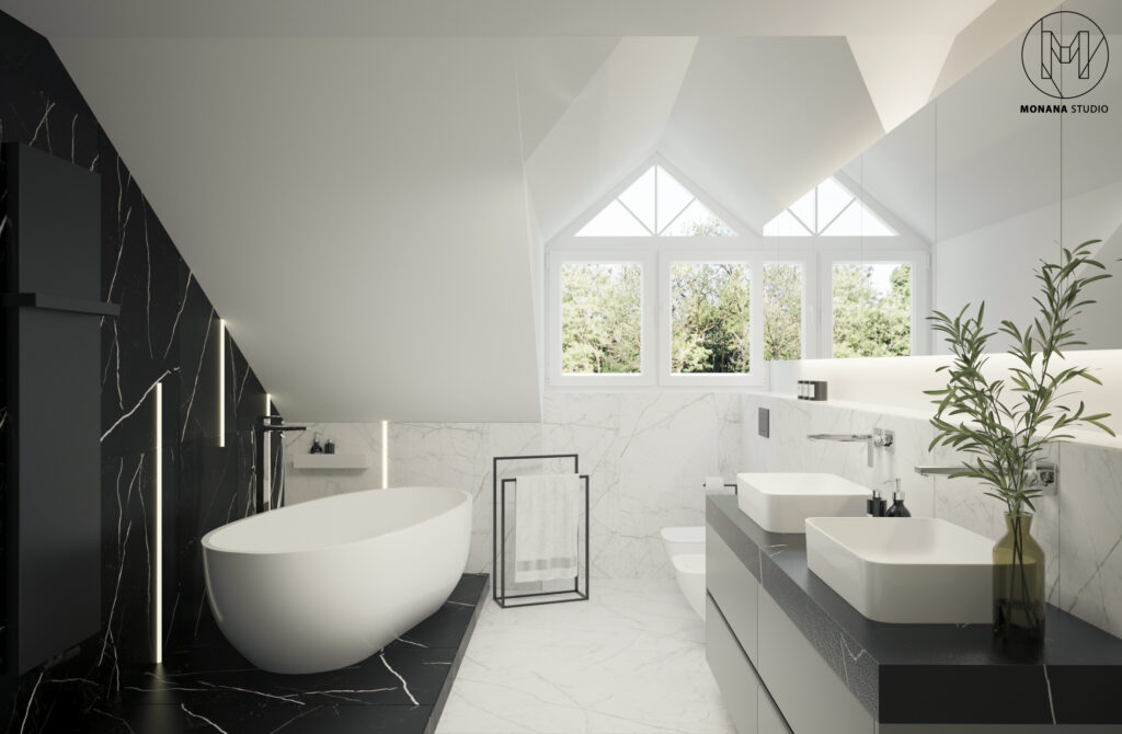 MONOCHROM – PROJEKT APARTAMENTU 94m2