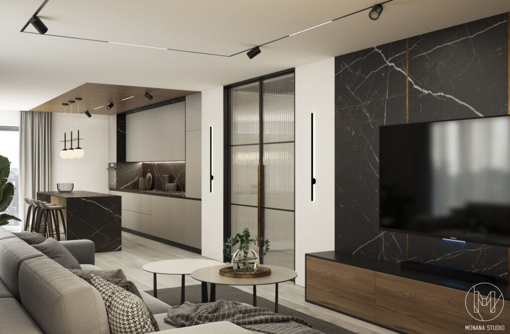 WALNUT – PROJEKT APARTAMENTU 80m2